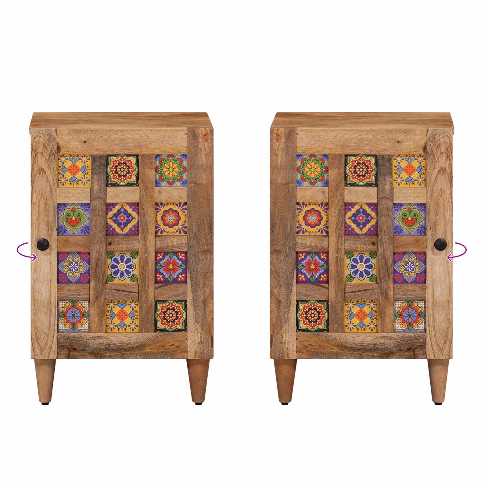 Baderomsskap Naturlig 38 x 33,5 x 58 cm Massiv mango tre vidaXL
