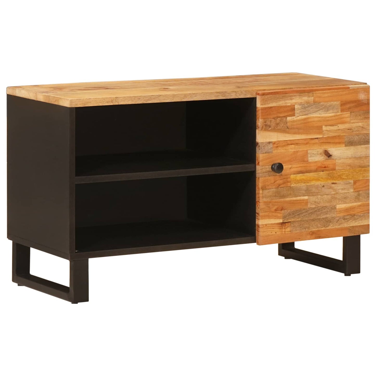 TV-skap med hylle med dør Brun 80 x 33 x 46 cm Massiv mango tre