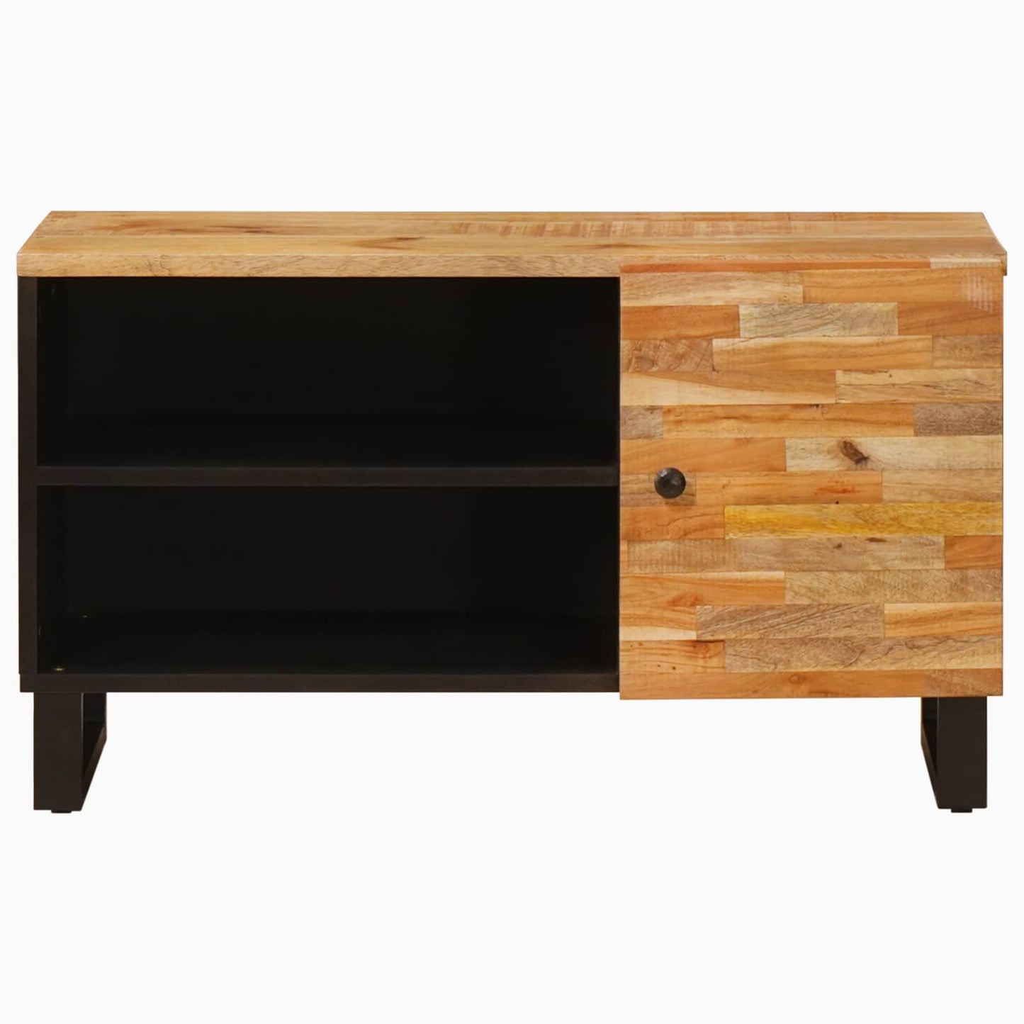 TV-skap med hylle med dør Brun 80 x 33 x 46 cm Massiv mango tre