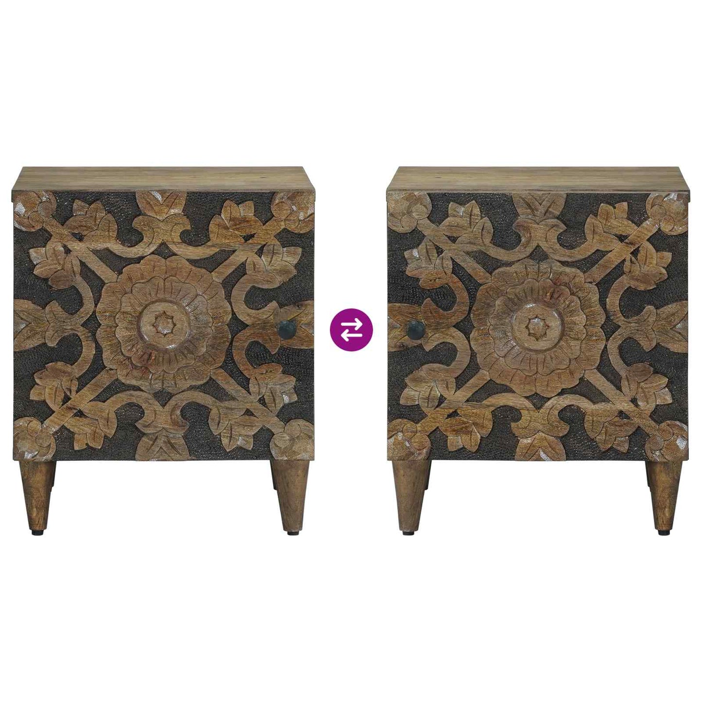 Nattbordskap Brun 40 x 33,5 x 46 cm Massiv mango tre
