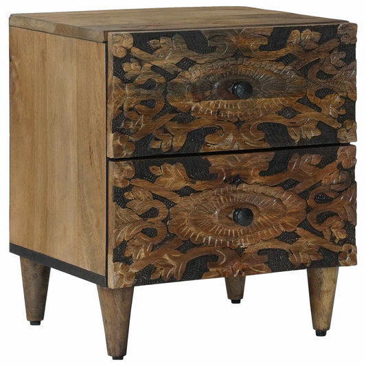 Nattbordskap med skuff Brun 40 x 33,5 x 46 cm Massiv mango tre