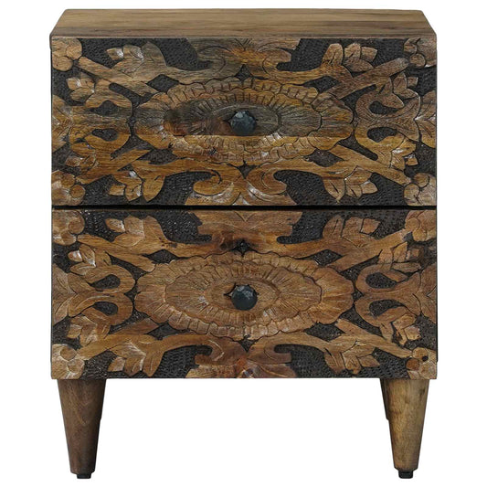 Nattbordskap med skuff Brun 40 x 33,5 x 46 cm Massiv mango tre