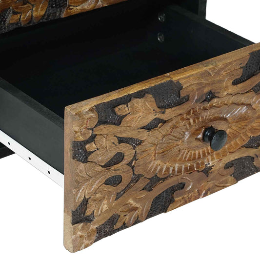 Nattbordskap 2 pcs Brun 40 x 33,5 x 46 cm Massiv mango tre