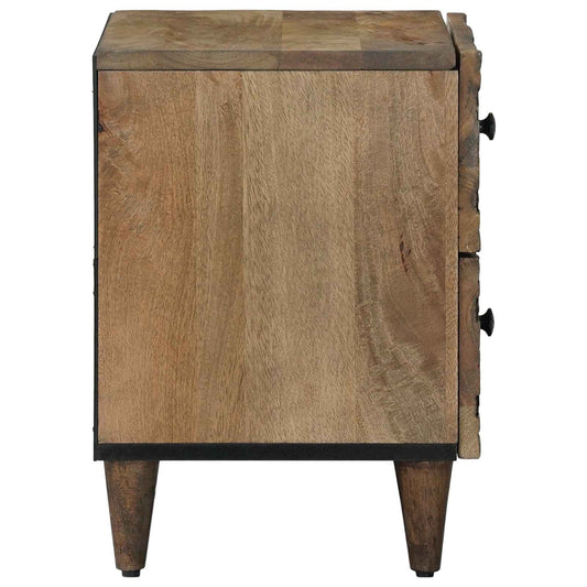 Nattbordskap 2 pcs Brun 40 x 33,5 x 46 cm Massiv mango tre