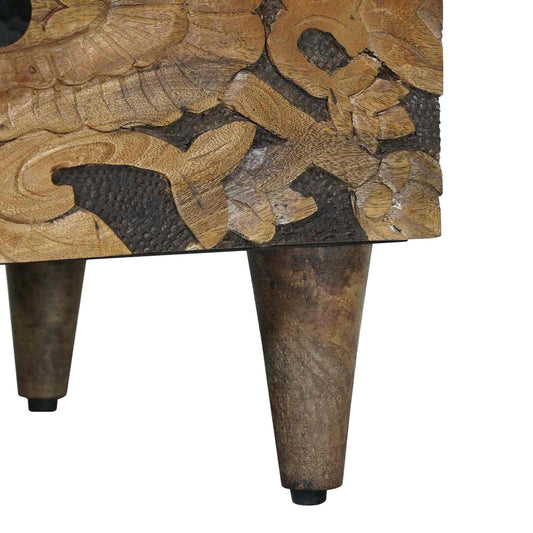 Sengekabinett med skuff Brun 40 x 33 x 46 cm Massiv mango tre