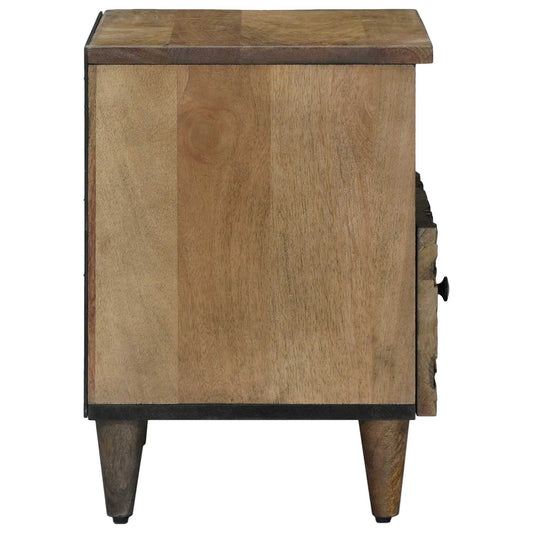Sengekabinett med skuff Brun 40 x 33 x 46 cm Massiv mango tre
