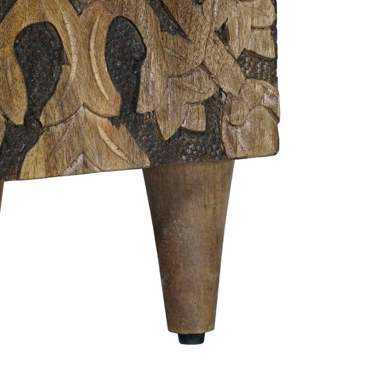 Sengekabinett med skuff Brun 50 x 33 x 60 cm Massiv mango tre