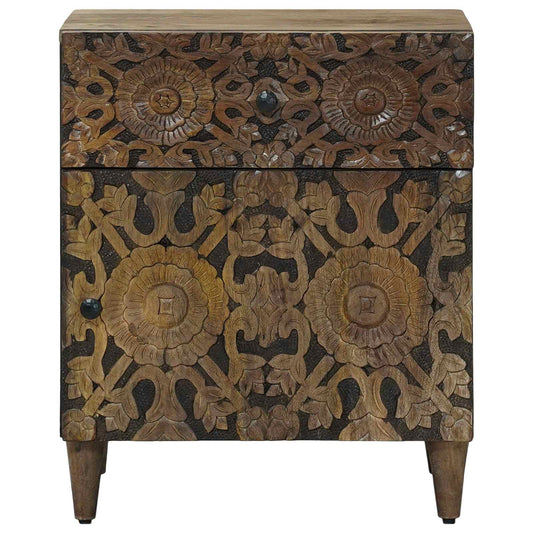 Sengekabinett med skuff Brun 50 x 33 x 60 cm Massiv mango tre