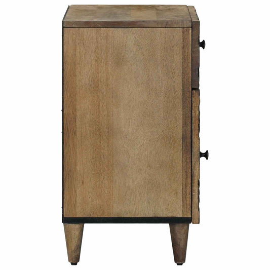 Sengekabinett med skuff Brun 50 x 33 x 60 cm Massiv mango tre