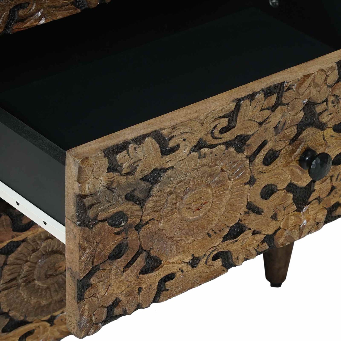 Sengekabinett med skuff Brun 50 x 33 x 60 cm Massiv mango tre