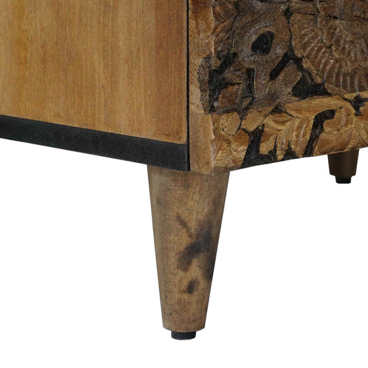 Sengekabinett med skuff Brun 50 x 33 x 60 cm Massiv mango tre