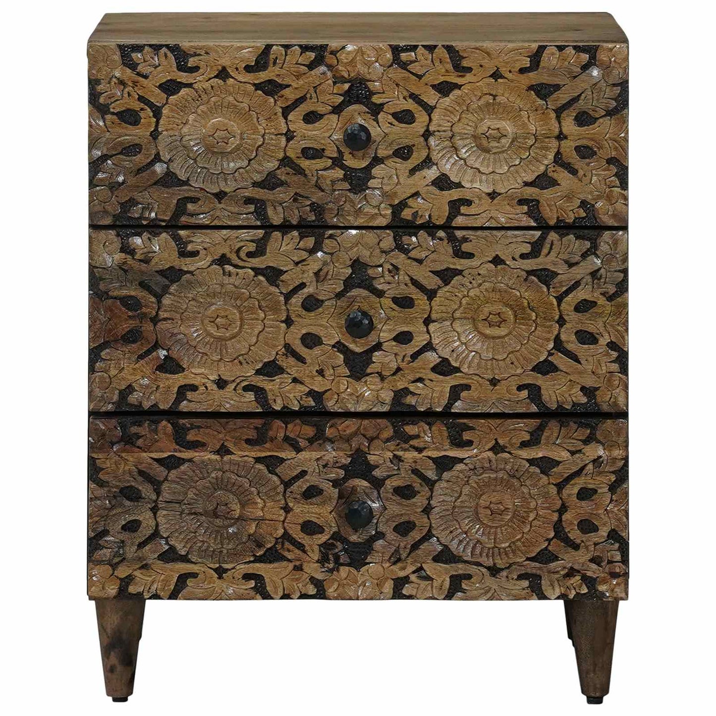 Sengekabinett med skuff Brun 50 x 33 x 60 cm Massiv mango tre