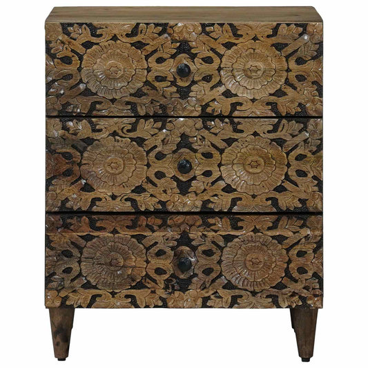 Sengekabinett med skuff Brun 50 x 33 x 60 cm Massiv mango tre