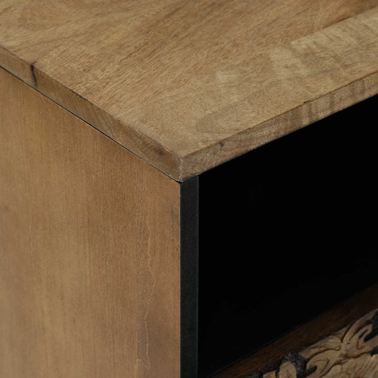 Sengekabinett med skuff Brun 50 x 33 x 60 cm Massiv mango tre