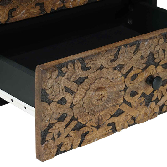 Sengekabinett med skuff Brun 50 x 33 x 60 cm Massiv mango tre