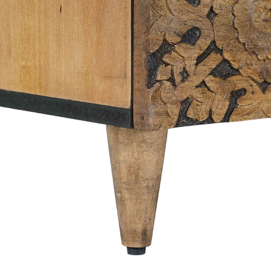 Sengekabinett med skuff Brun 50 x 33 x 60 cm Massiv mango tre