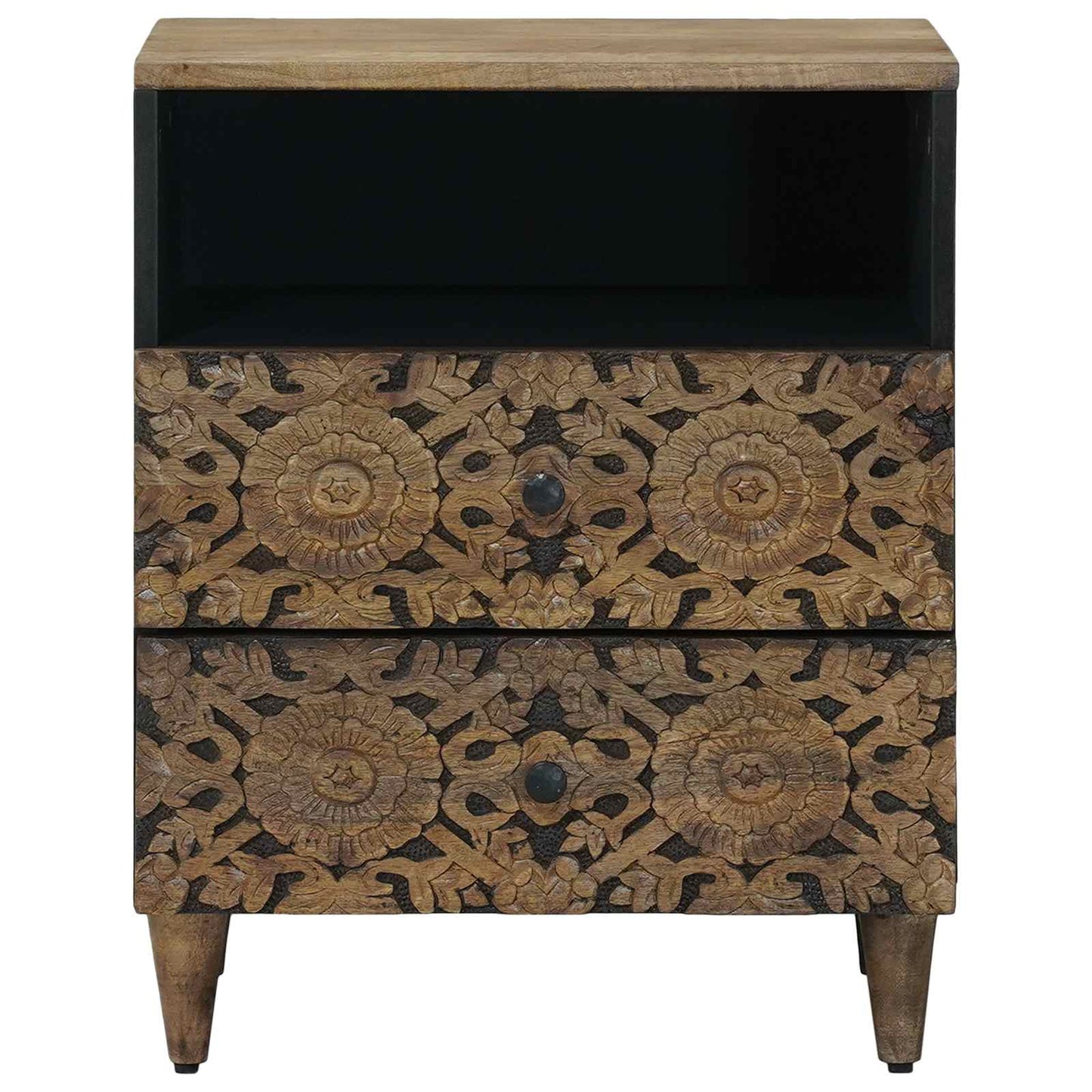 Sengekabinett med skuff Brun 50 x 33 x 60 cm Massiv mango tre