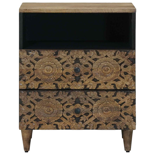 Sengekabinett med skuff Brun 50 x 33 x 60 cm Massiv mango tre