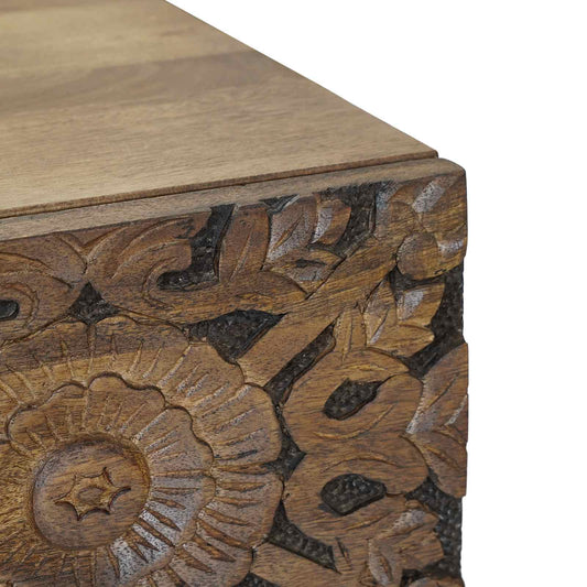 Sengekabinett med skuff Brun 50 x 33 x 60 cm Massiv mango tre