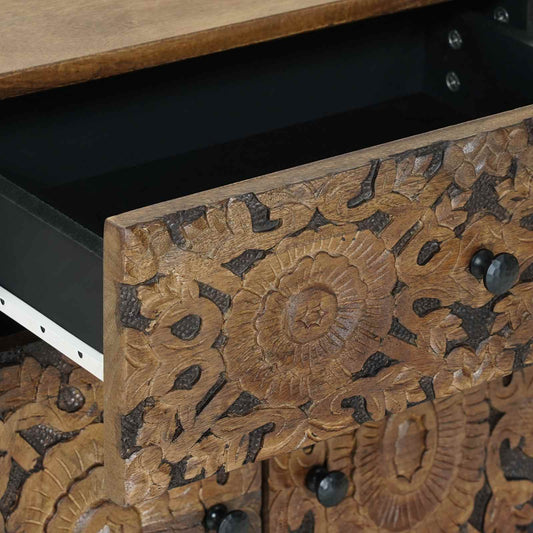 Sengekabinett med skuff Brun 50 x 33 x 60 cm Massiv mango tre