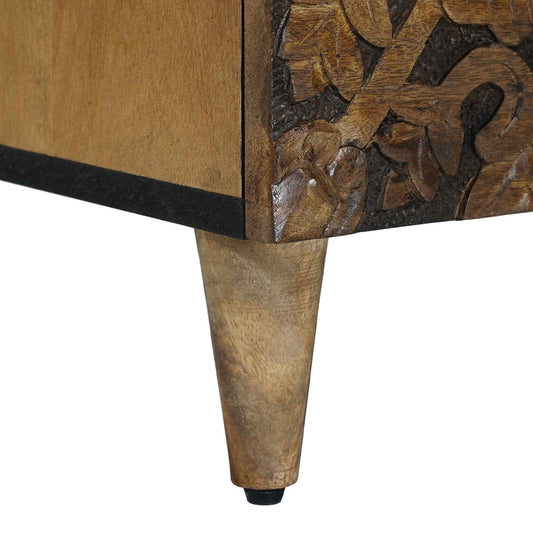 Sengekabinett med skuff Brun 50 x 33 x 60 cm Massiv mango tre