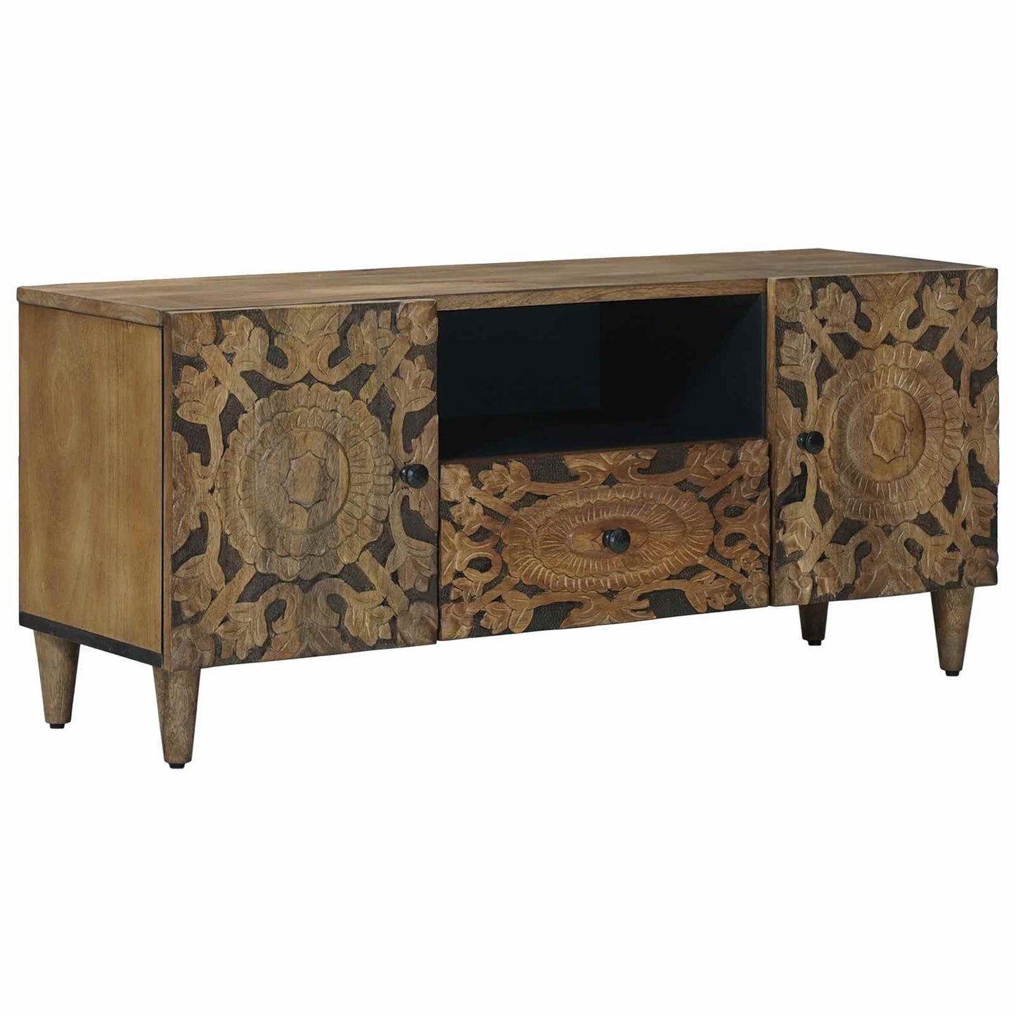 TV-skap med skuff Brun 105 x 33,5 x 46 cm Massiv mango tre