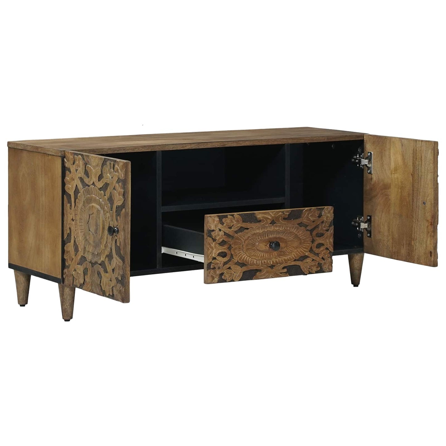 TV-skap med skuff Brun 105 x 33,5 x 46 cm Massiv mango tre