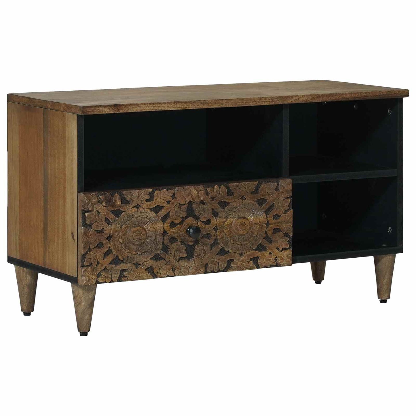 TV-skap med skuff Brun 80 x 33,5 x 46 cm Massiv mango tre