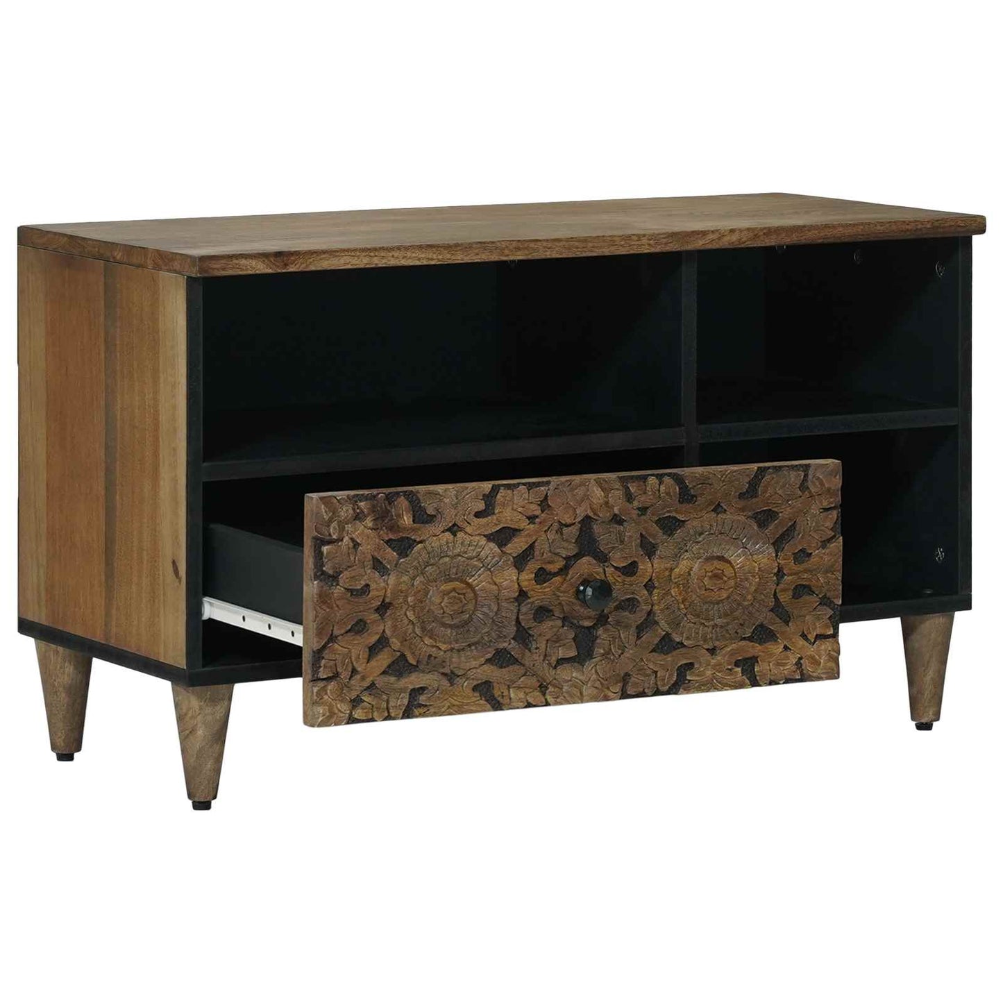 TV-skap med skuff Brun 80 x 33,5 x 46 cm Massiv mango tre