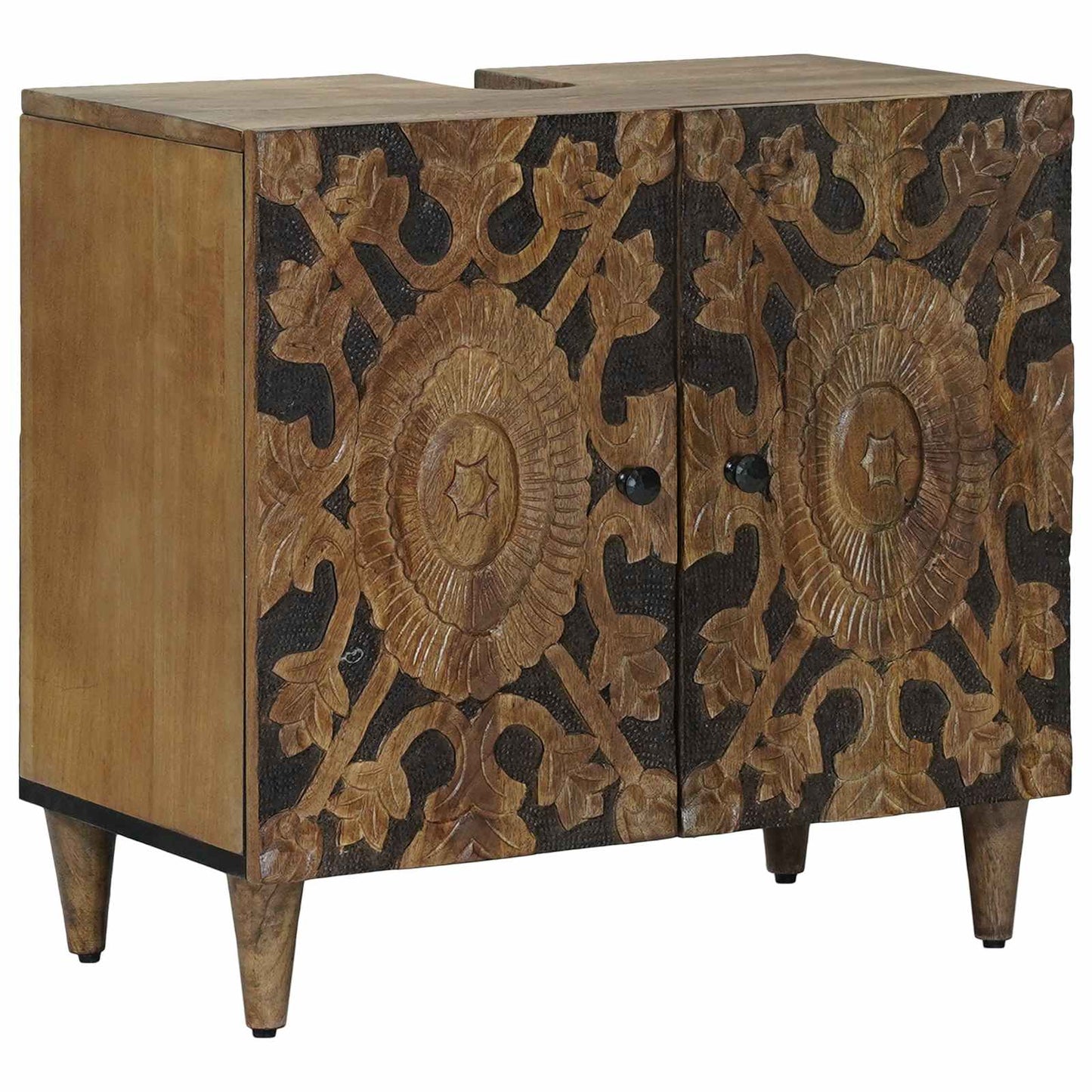 Baderomsvaskeskap med dør Brun 62 x 33 x 58 cm Massiv mango tre
