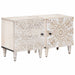 Nattbordskap 2 pcs Hvit 40 x 33,5 x 46 cm Massiv mango tre