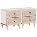 Nattbordskap 2 pcs Hvit 40 x 33,5 x 46 cm Massiv mango tre