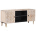 TV-skap med lagring Hvit 105 x 33,5 x 46 cm Massiv mango tre
