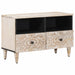 TV-skap med lagring Hvit 70 x 33,5 x 46 cm Massiv mango tre