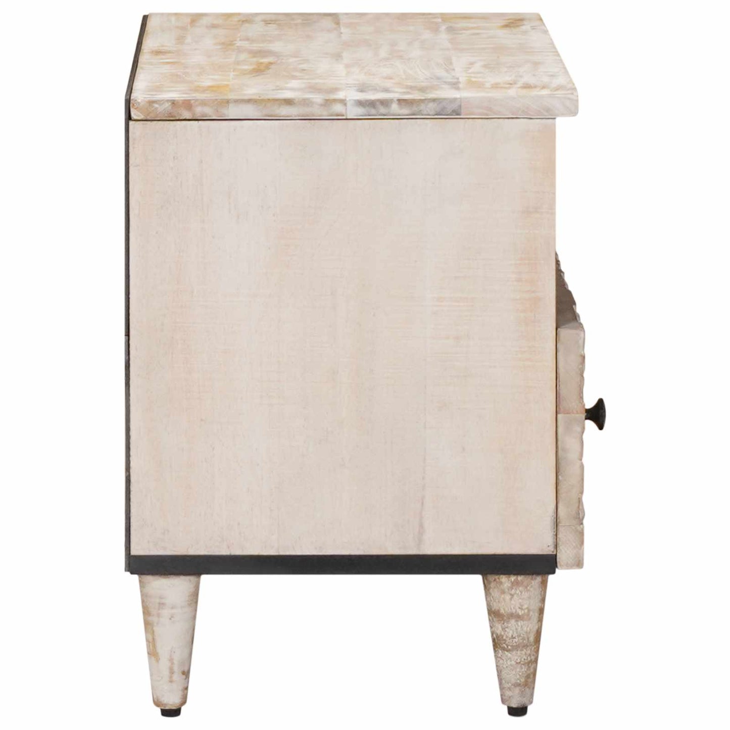 TV-skap med lagring Hvit 70 x 33,5 x 46 cm Massiv mango tre
