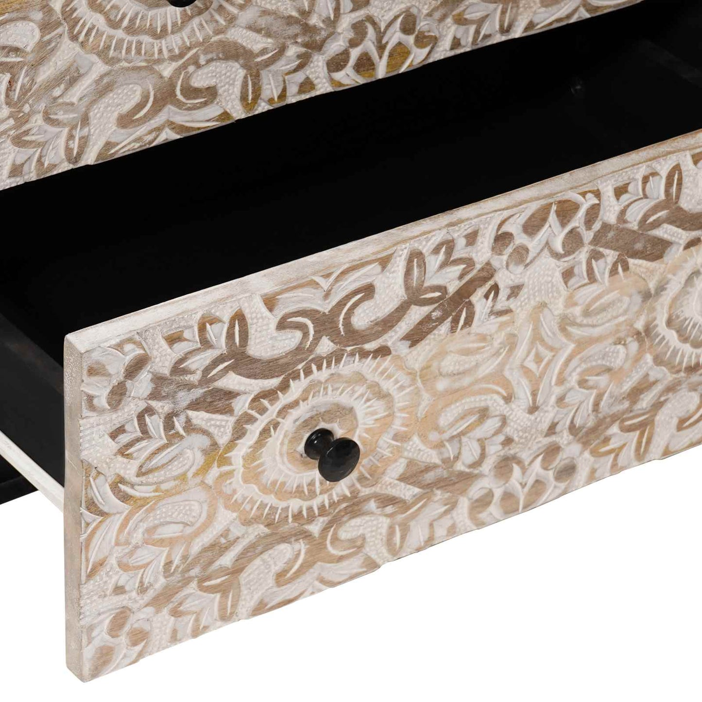 Oppbevaringssideboard Hvit 60 x 33,5 x 75 cm Massiv mango tre