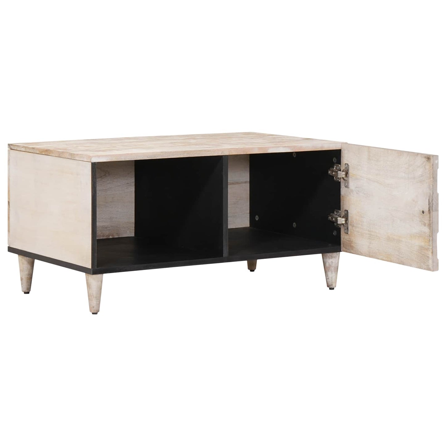 Kaffebord Hvit 80 x 50 x 40 cm Massiv mango tre