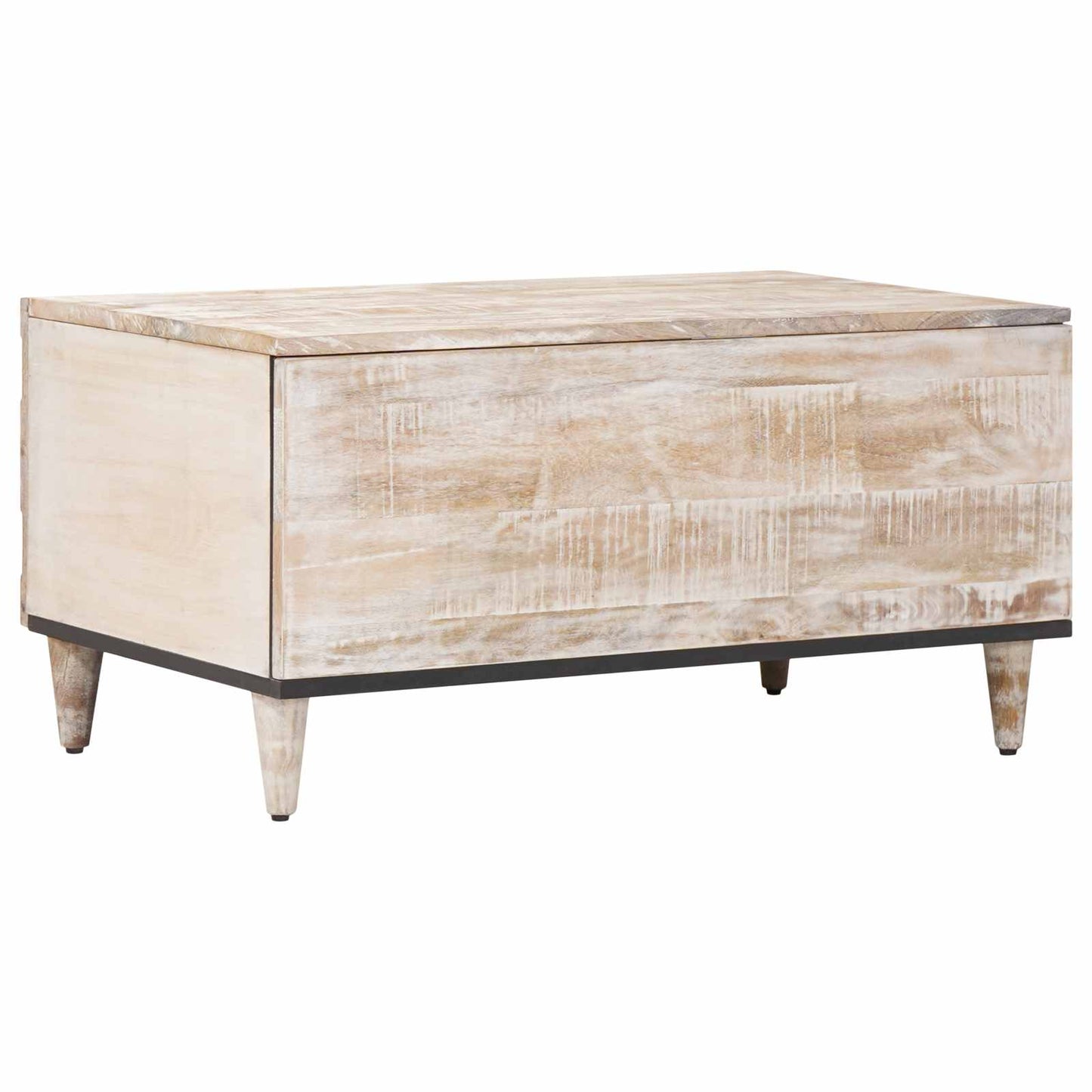 Kaffebord Hvit 80 x 50 x 40 cm Massiv mango tre