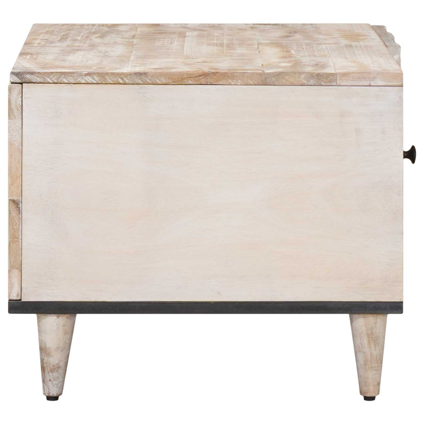 Kaffebord Hvit 80 x 50 x 40 cm Massiv mango tre