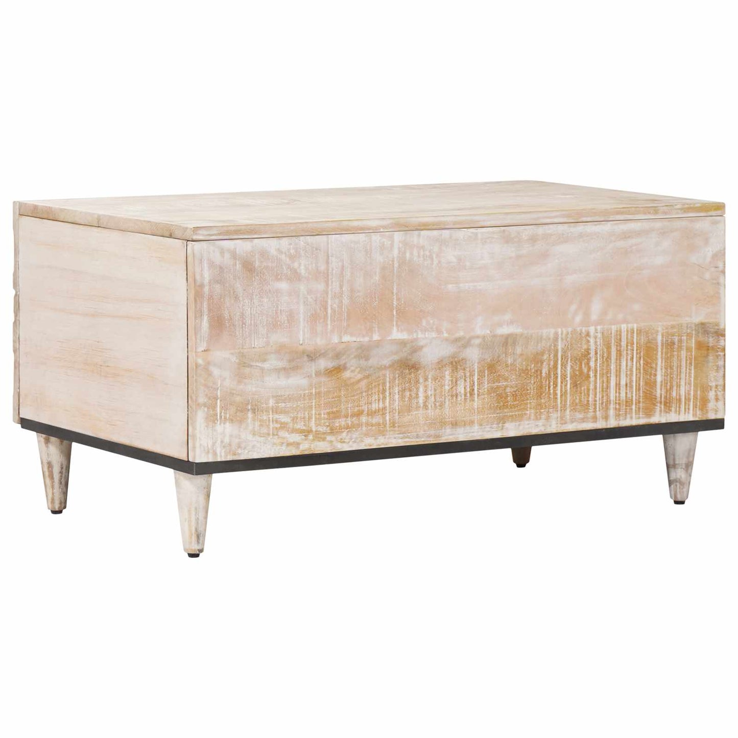 Kaffebord Hvit 80 x 50 x 40 cm Massiv mango tre
