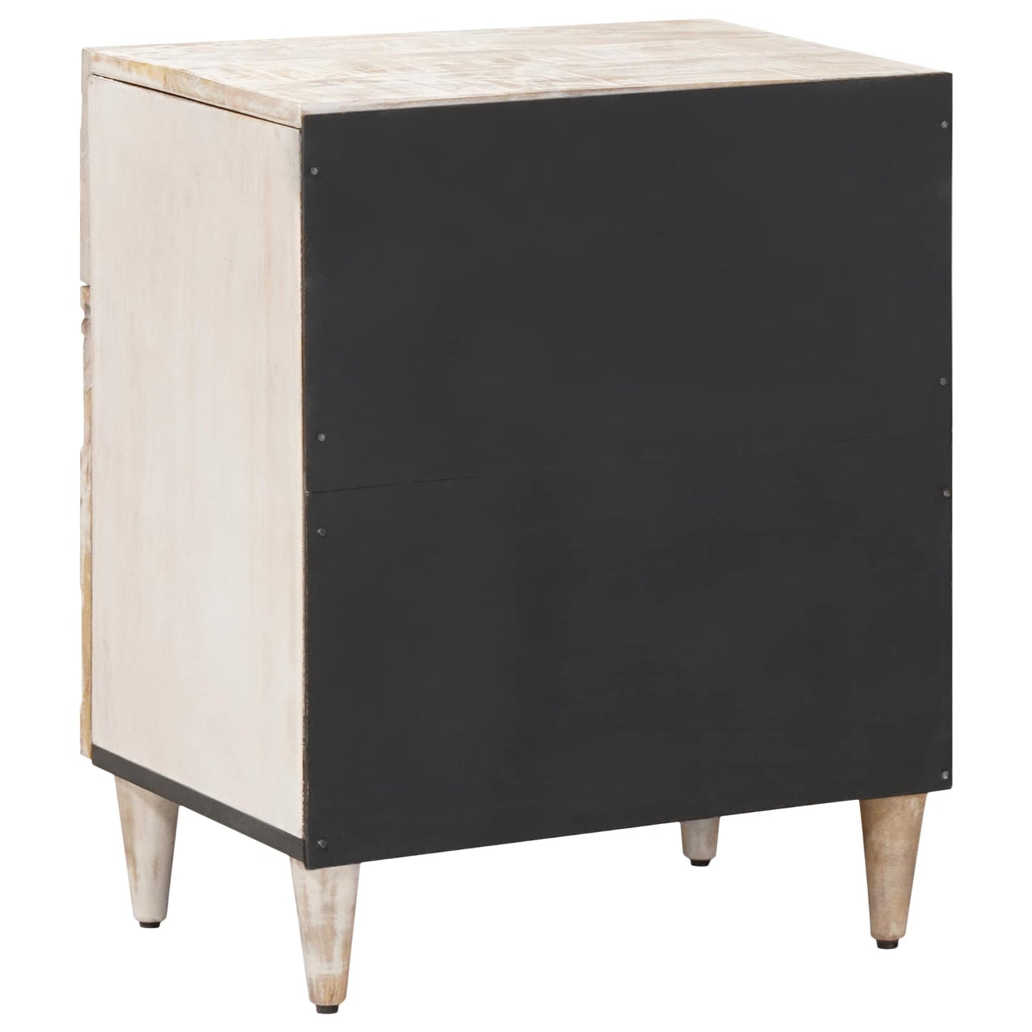 Sengekabinett med skuff Hvit 50 x 33 x 60 cm Massiv mango tre