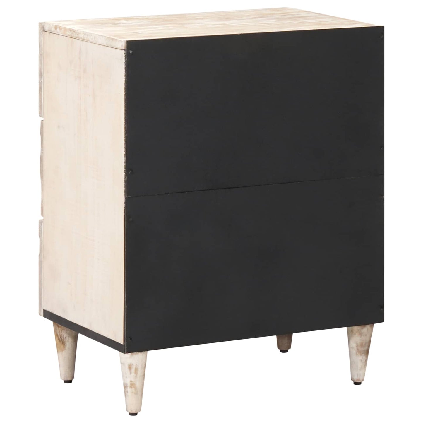 Sengekabinett med skuff Hvit 50 x 33 x 60 cm Massiv mango tre