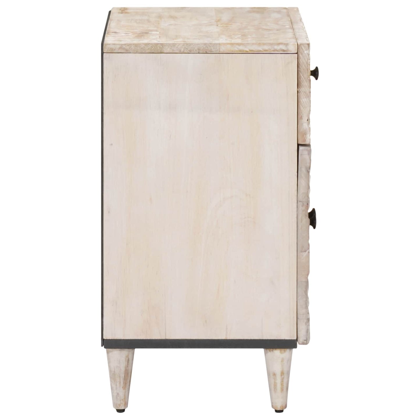 Sengekabinett med skuff Hvit 50 x 33 x 60 cm Massiv mango tre