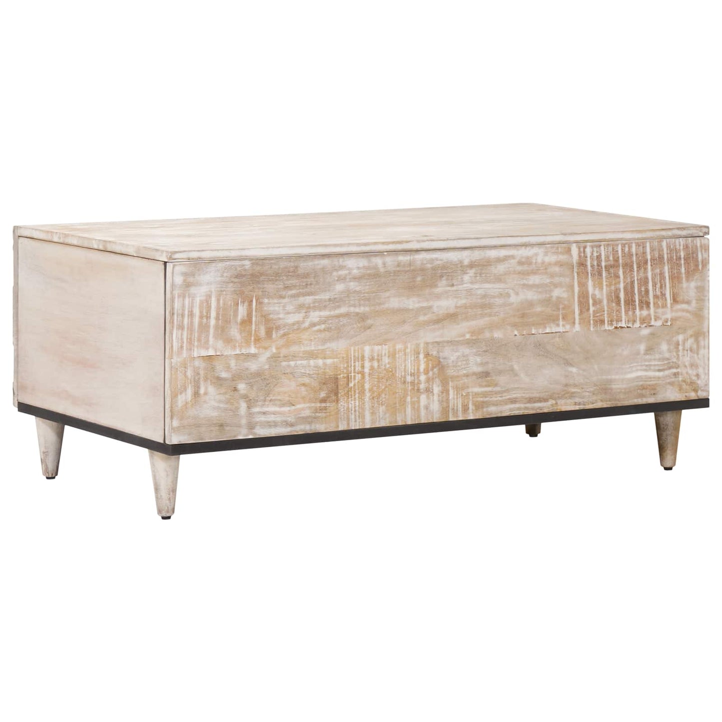 Kaffebord Hvit 100 x 54 x 40 cm Massiv mango tre