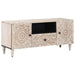 TV-skap med skuff Hvit 105 x 33,5 x 46 cm Massiv mango tre
