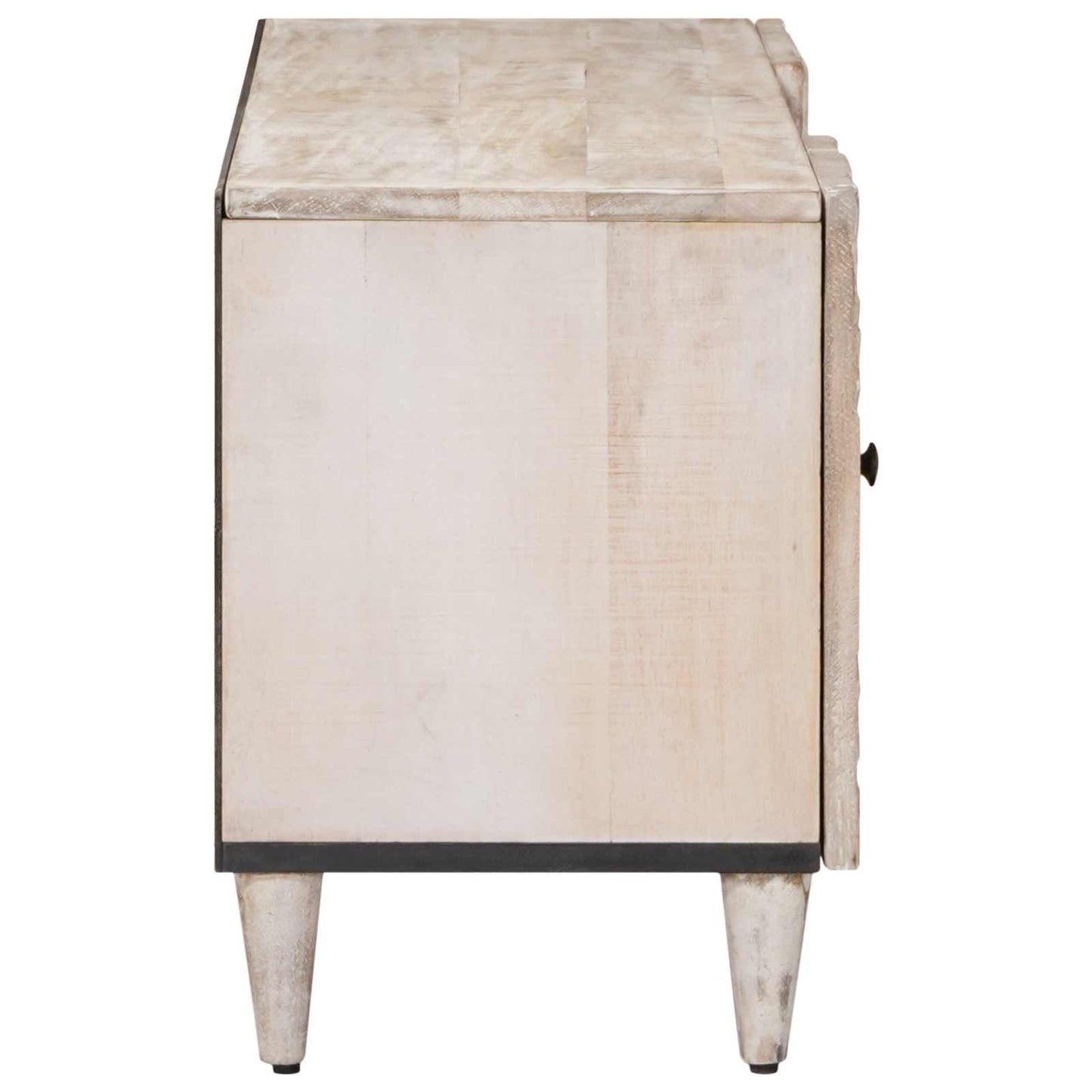TV-skap med skuff Hvit 105 x 33,5 x 46 cm Massiv mango tre