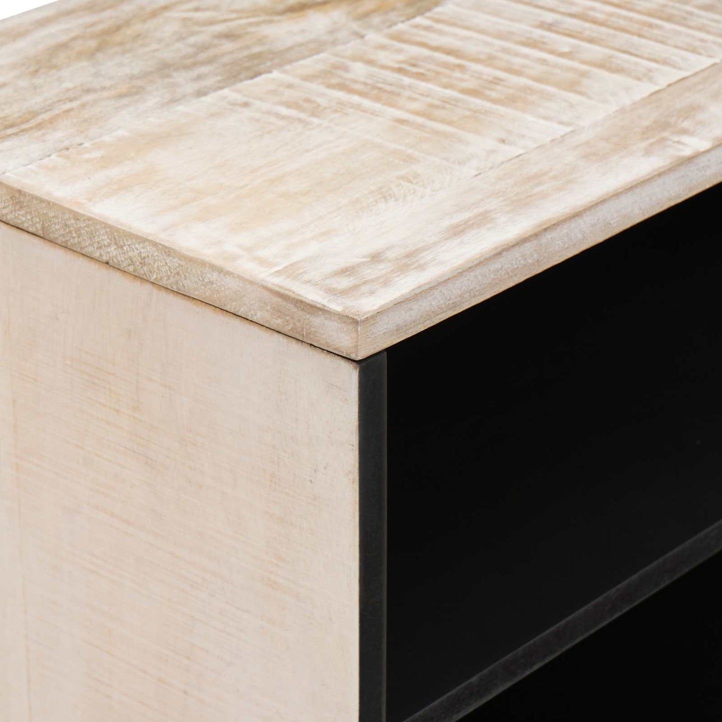 TV-skap med hylle Hvit 80 x 31,5 x 46 cm Massiv mango tre