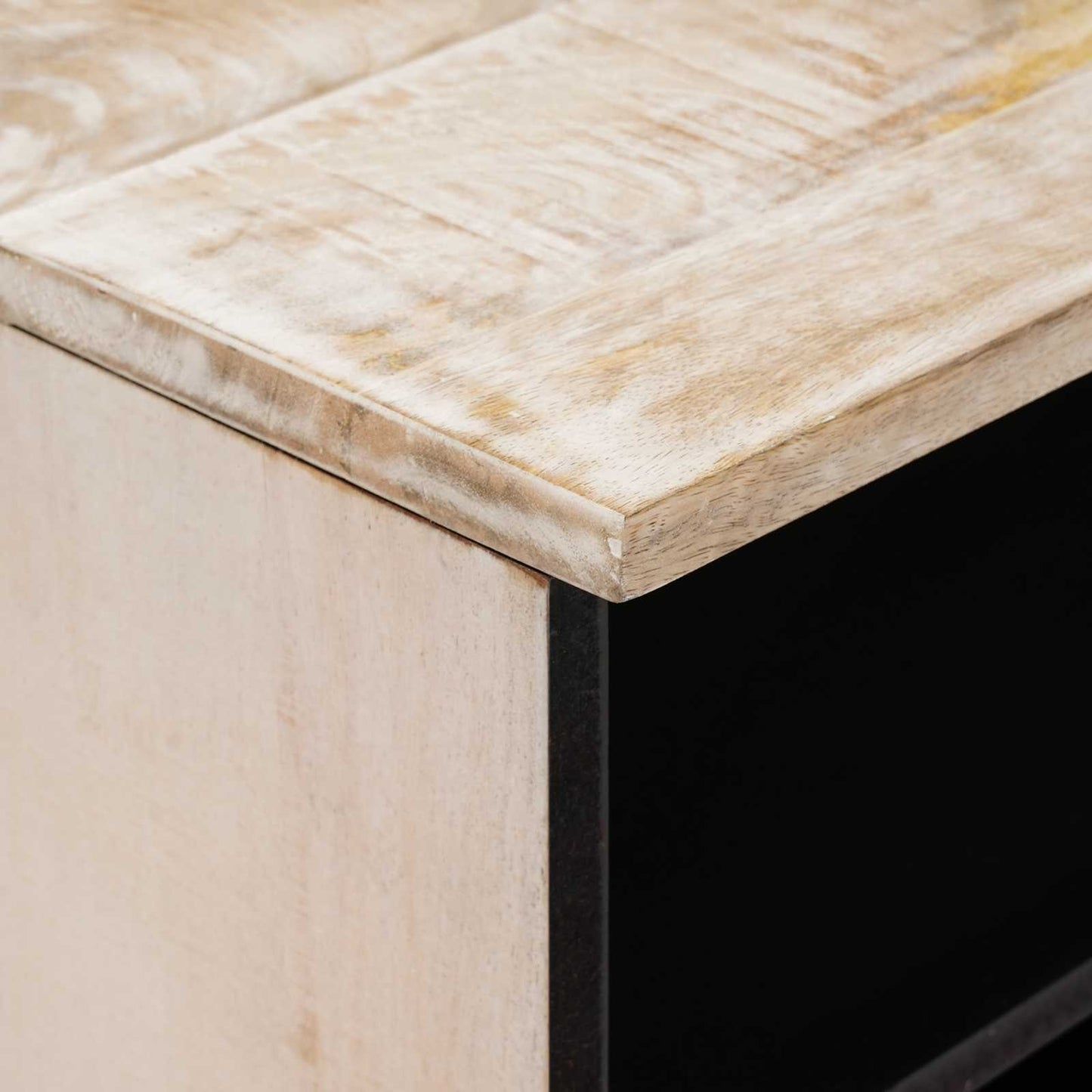 TV-skap med skuff Hvit 100 x 33,5 x 46 cm Massiv mango tre