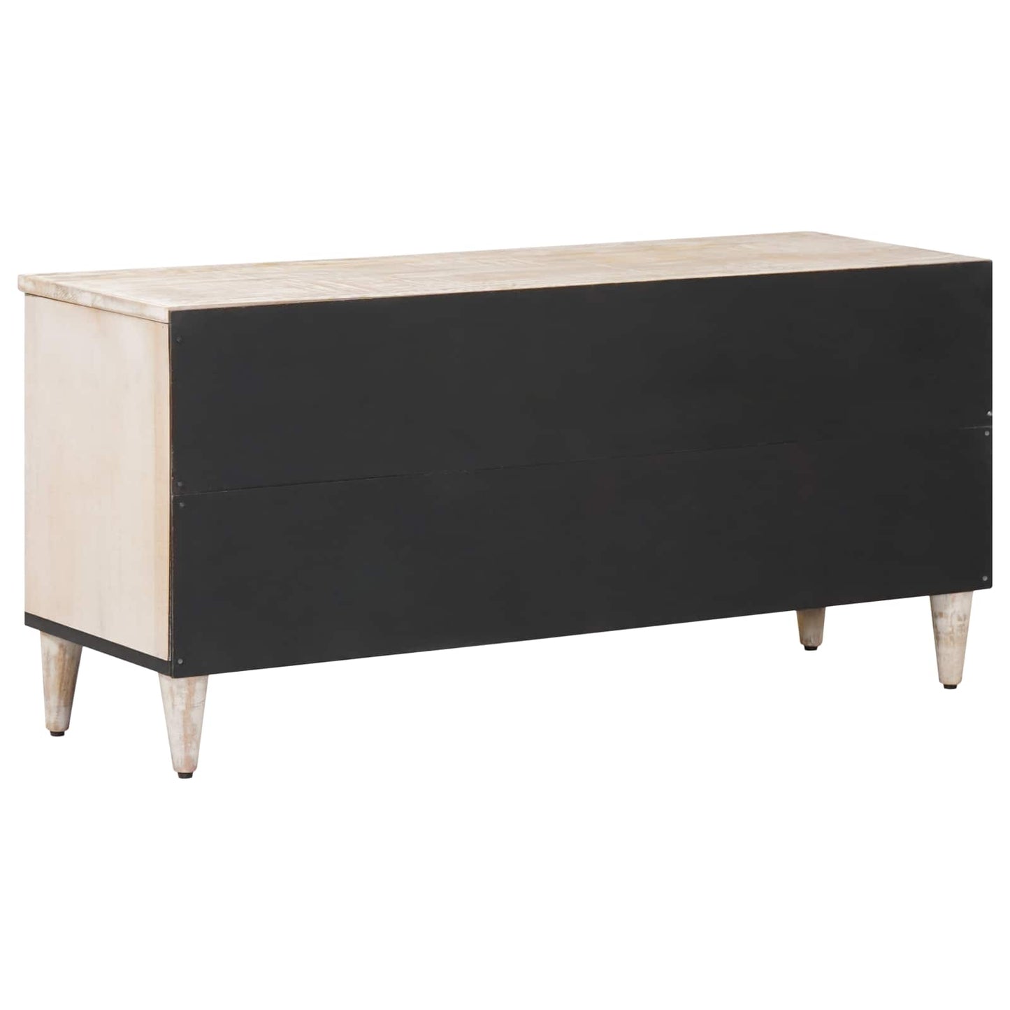 TV-skap med skuff Hvit 100 x 33,5 x 46 cm Massiv mango tre
