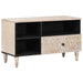 TV-skap med skuff Hvit 80 x 33,5 x 46 cm Massiv mango tre